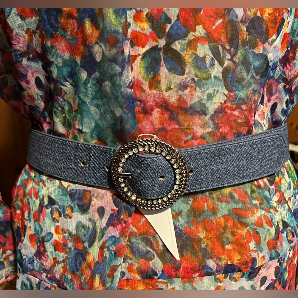 Faux Leather / Rhinestone Buckle